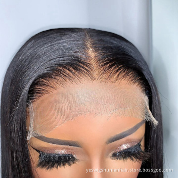 Straight Raw Brazilian Virgin Cuticle Aligned Human Hair Hd Full Lace Front Wig Cheap Transparent Swiss Lace Closure Wig Vendor